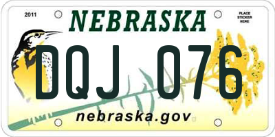 NE license plate DQJ076