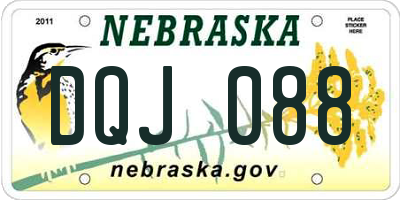 NE license plate DQJ088