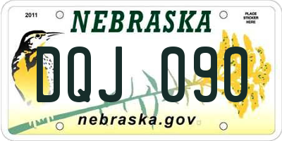 NE license plate DQJ090