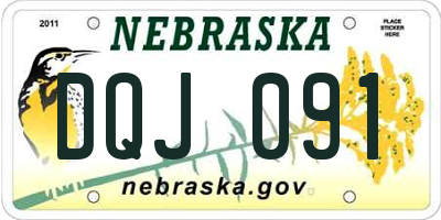 NE license plate DQJ091
