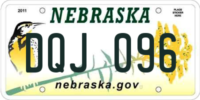 NE license plate DQJ096