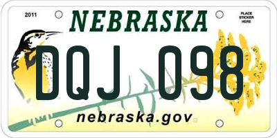NE license plate DQJ098