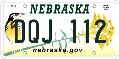 NE license plate DQJ112