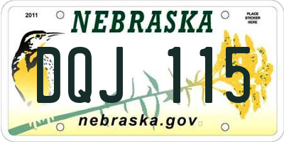 NE license plate DQJ115
