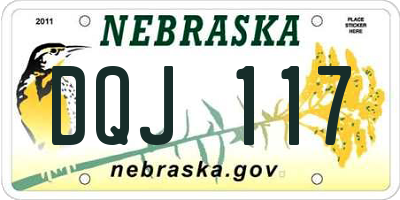 NE license plate DQJ117