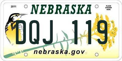 NE license plate DQJ119