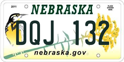 NE license plate DQJ132