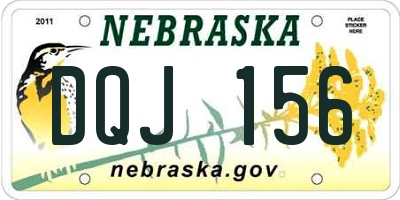 NE license plate DQJ156