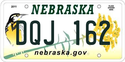NE license plate DQJ162