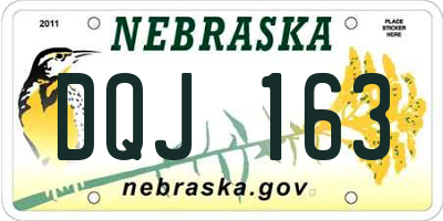 NE license plate DQJ163