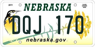 NE license plate DQJ170