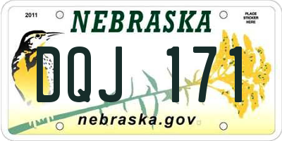 NE license plate DQJ171