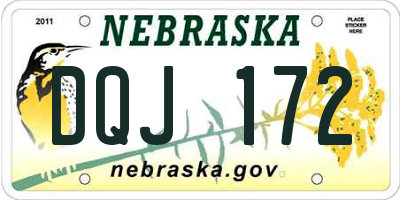 NE license plate DQJ172