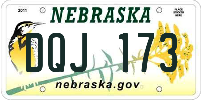 NE license plate DQJ173