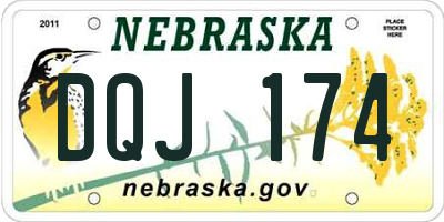 NE license plate DQJ174