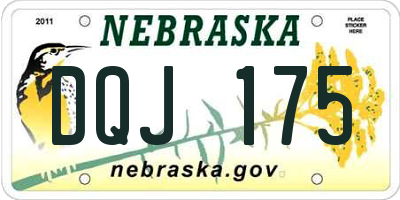 NE license plate DQJ175