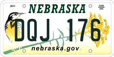 NE license plate DQJ176