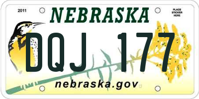 NE license plate DQJ177