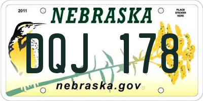 NE license plate DQJ178