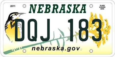 NE license plate DQJ183