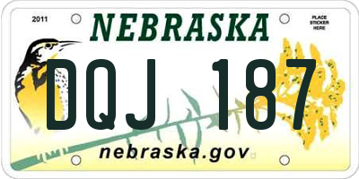 NE license plate DQJ187