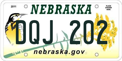 NE license plate DQJ202