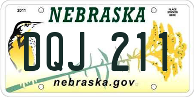 NE license plate DQJ211