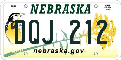 NE license plate DQJ212