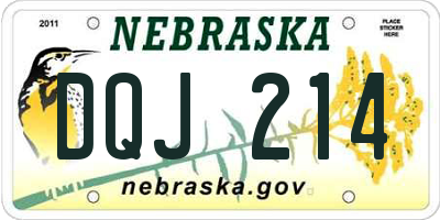 NE license plate DQJ214