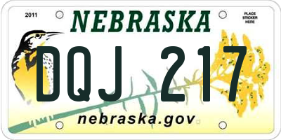 NE license plate DQJ217