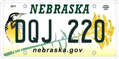 NE license plate DQJ220