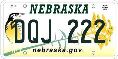 NE license plate DQJ222