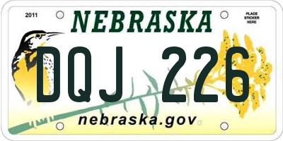 NE license plate DQJ226