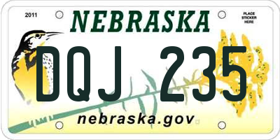 NE license plate DQJ235