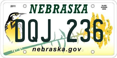 NE license plate DQJ236