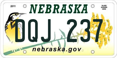 NE license plate DQJ237