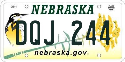 NE license plate DQJ244