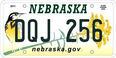 NE license plate DQJ256