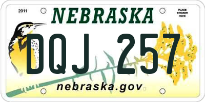NE license plate DQJ257
