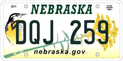 NE license plate DQJ259
