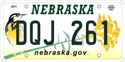 NE license plate DQJ261