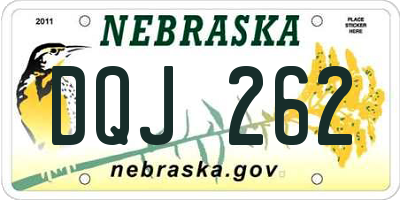 NE license plate DQJ262
