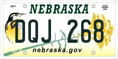 NE license plate DQJ268