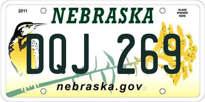 NE license plate DQJ269