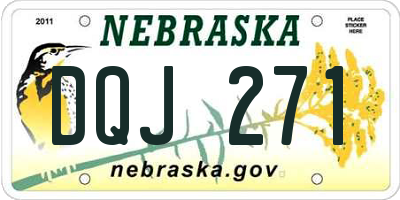 NE license plate DQJ271