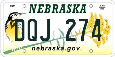 NE license plate DQJ274