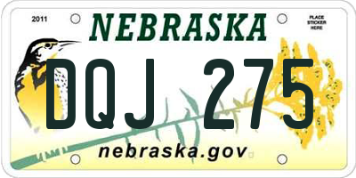 NE license plate DQJ275