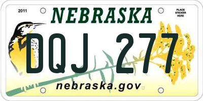 NE license plate DQJ277