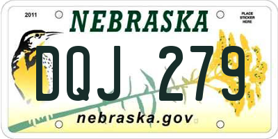NE license plate DQJ279