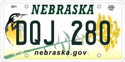 NE license plate DQJ280